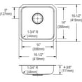 thumbnail image 2 of 16-1/2X16-1/2 1B UM SINK *LUSTER SS, 2 of 7