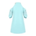 thumbnail image 4 of Robes Formelles et de Soirée Aqestyerly Femmes Dentelle Manches Courtes Col Rond Licou Unies Longues Robes Robe Ample, 4 of 6