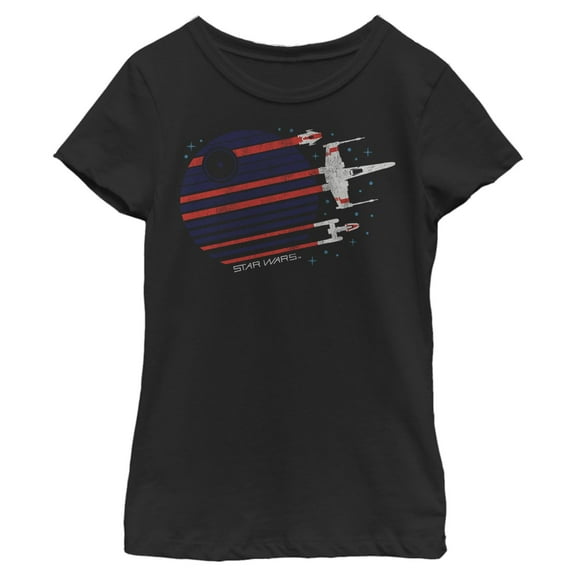 Girls Star Wars Death Star Streaks T Shirt