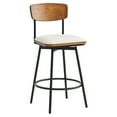 thumbnail image 6 of CHITA Swivel Counter Height Bar Stools with Back Set of 3, 27'' Seat Height, Metal & Wood Frame, White, 6 of 11