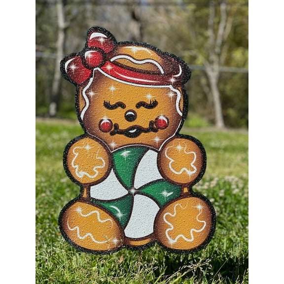 Gingerbread sugar baby with bow on head