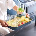 thumbnail image 2 of AMERTEER Drainage Tray Double Tea Tray Plastic Storage Tray Tea Table Fruit Tray For Home Living Room, 2 of 5