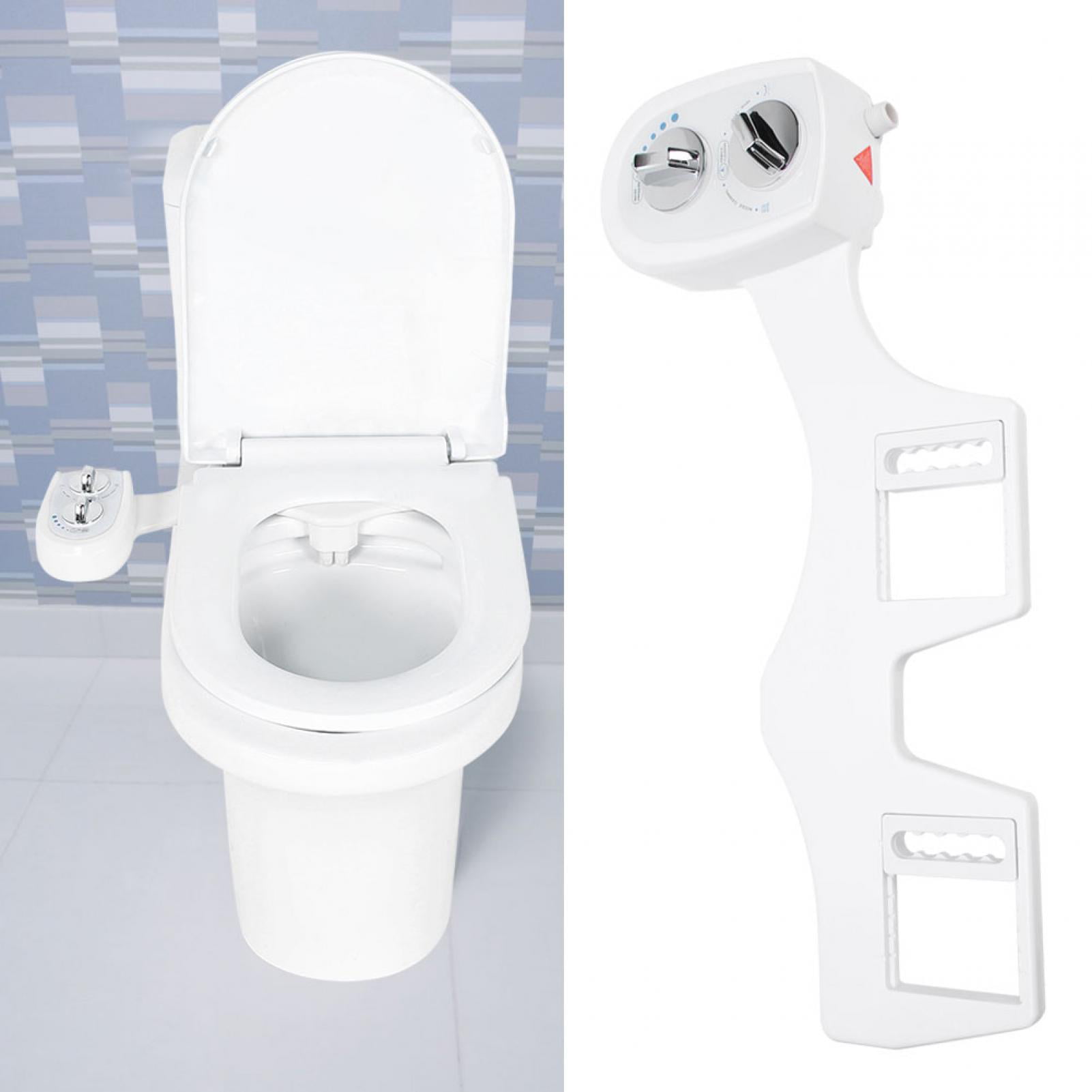 Adjustable Self-Cleaning Dual Nozzle Non-Electric Water Spray Bidet Toilet Seat 