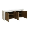 thumbnail image 6 of Bowery Hill Modern 4 Door Wood Storage Console in White & Brown, 6 of 6