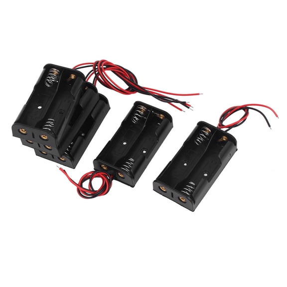 5Pcs 3V Power Supply 2 x AA Battery Holder Storage Case Box 15cm Wire Connector