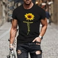 thumbnail image 2 of KIHOUT Men's Shirts Cotton Blend Short Sleeve Crew Neck Tees, Sunflower Graphic T Shirts Casual Workout Sports Tops Blosue for Men, 2 of 5