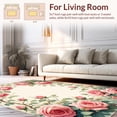 thumbnail image 2 of ODIKA 4'x6' Machine Washable Non-Slip Area Rug, Charming Rose Garden Bloom High Traffic Rug, Pink, 220880, 2 of 7