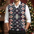 thumbnail image 7 of Mens Christmas Sweater Vests Casual Sleeveless V Neck Knit Pullover Fall, 7 of 7