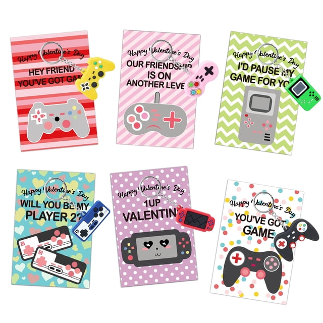 Paquete de 30 tarjetas de San Valentín con llavero, regalo para el aula de los niños