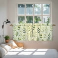 thumbnail image 3 of Sage Green Leaves Tier Curtains 36 Inch Length, Summer Botanical Farmhouse Leaf Cafe Short Curtains for Bathroom Over Sink, Small Kitchen Curtain Light Filtering Tiered Drapes 2 Panels 27.5"Wx36"L, 3 of 8