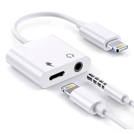 Headphone Adapter Compatible with,3.5mm AUX Audio + USB C Charger Splitter,Compatible with iPhone 14/13/ 12/11/ Pro/XS/XR/X 8/Pad,Support All iOS System Brand