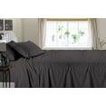 thumbnail image 2 of Sheet Set 4 PC-100% Egyptian Cotton, 300 TC, Breathable & Cooling Sheets-Flat Sheet, Fully Elasticized Fitted Sheet with 18" Deep Pocket & 2 Pillowcases-Dark Gray Stripe, Full/Queen Size, 2 of 6