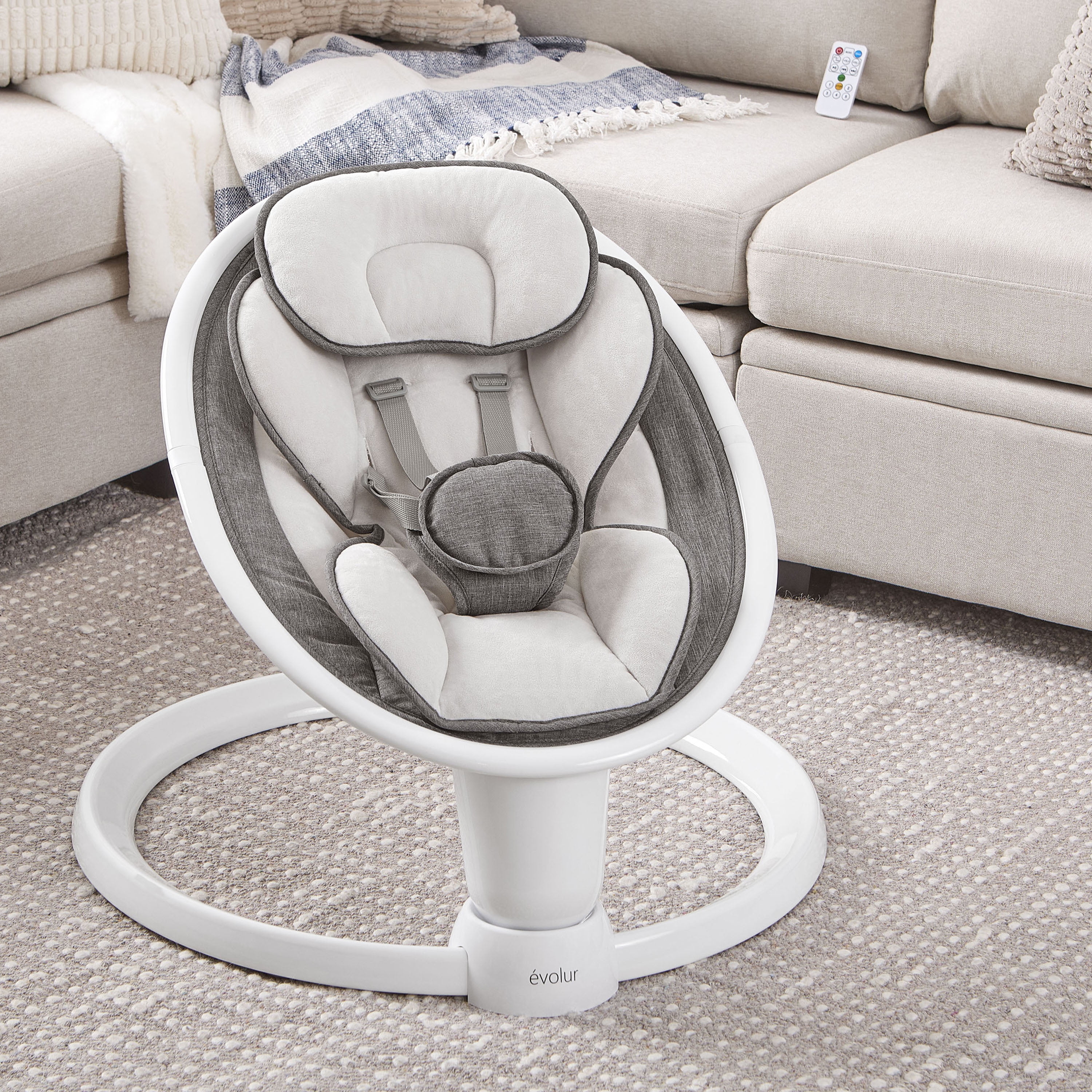 SootheSway Swing by Evolur, White