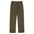 thumbnail image 5 of Uniform Pants for Boys Straight Pants with Pockets Pull On Chino Pants Stretch Pants Army Green Pants for Boys Back To School Clothes Kid Boys Pants 5-6 Years, 5 of 6
