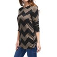 thumbnail image 4 of Mujer Zig-Zag Diseño Holgado Punto Túnica - Negro y Marrón/S (US 6), S (EU 36), 4 of 6