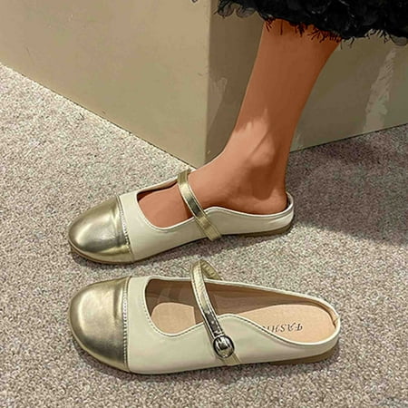 

Sandals for Women Dressy Summer Gnobogi Women s Little Fragrant Style Shoes Soft Sole One Button Half Slippers Womens Sandals Khaki