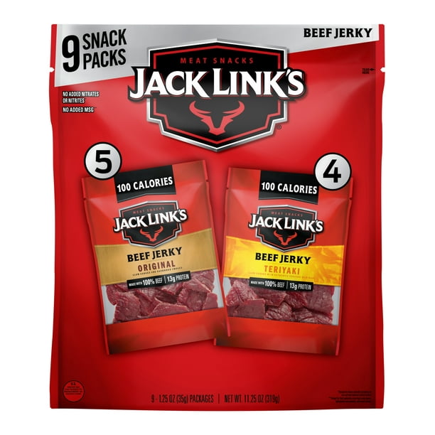 Jack Link's Beef Jerky Variety Pack, Original & Teriyaki Flavors, 9 1