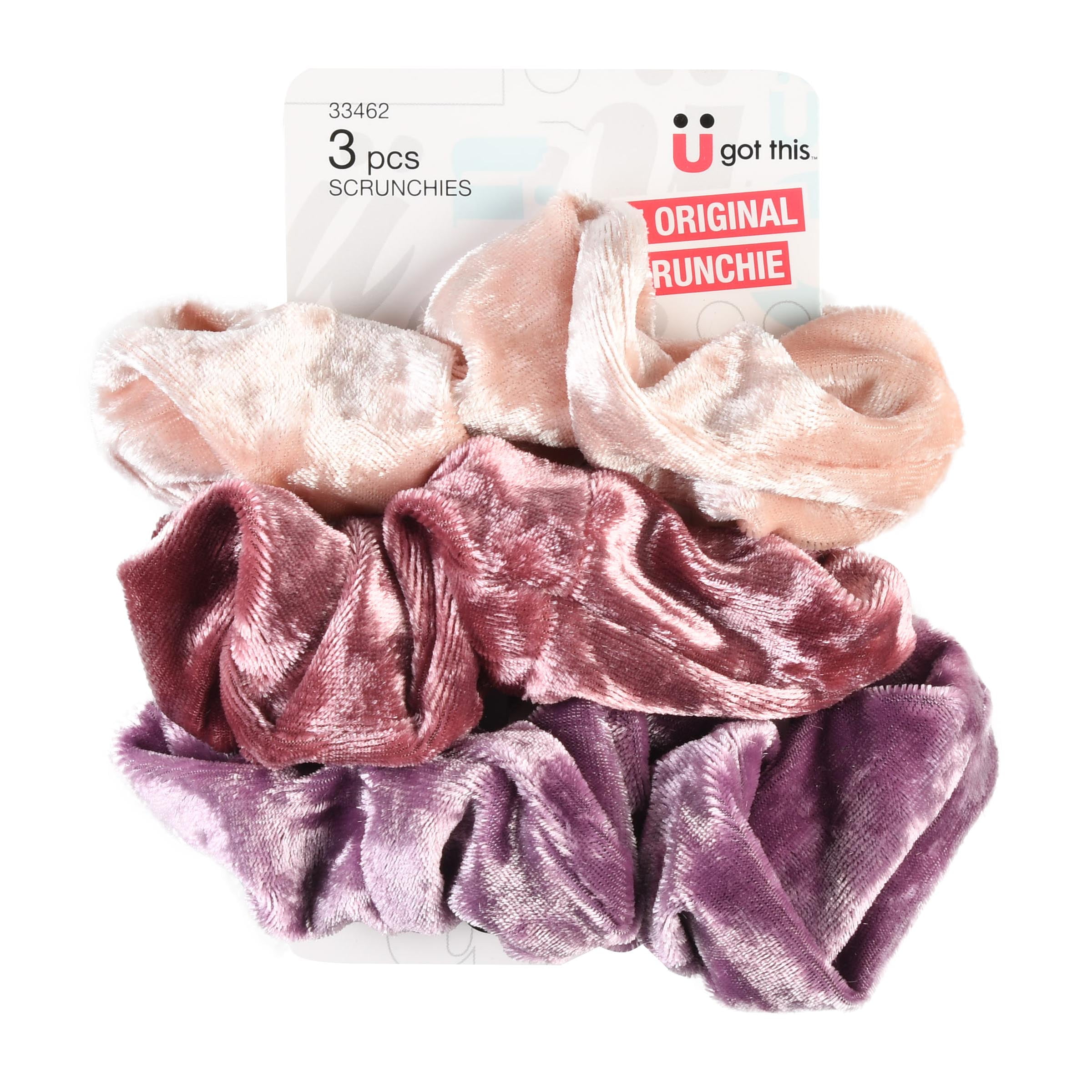 Conair Scunci Velvet Scrunchies, 3 Pack