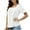 White, variant on WREESH Womens Fashion T-Shirts Square-Neck Solid Color Summer Neck Short Sleeve Blouses Pullover Green