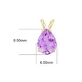thumbnail image 5 of TimeLess Classics Pear Shape Amethyst Solitaire Pendant Necklace in 14K Yellow Gold - 8x6MM, 5 of 5
