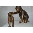 thumbnail image 2 of Nifao Boy and Dog Bronze Statue – Home Decor Sculpture, 30"L x 18"W x 18"H, 2 of 10