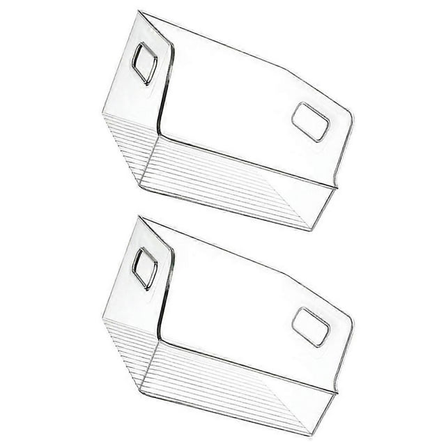 Transparent Plastic Fruit Storage Box for Fridge Use Large Capacity Kitchen Organizer 2 Pack