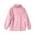 thumbnail image 5 of Women's Ribbed Fleece Zip Up Jacket Stand Collar Long Sleeve Soft Warm Plush Coat with Pockets Casual Loose Fit Fall Winter Outerwear Pink, 5 of 6