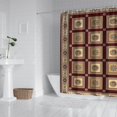 thumbnail image 3 of Extra Long Boho Shower Curtain 72x84 Inches - Vintage Floral & Tropical Leaves Pattern, Waterproof Bohemian Bathroom Decor with 12 Hooks, Tribal Rustic Style, 3 of 5