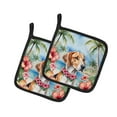 thumbnail image 2 of English Foxhound Luau Pair of Pot Holders, 2 of 2
