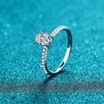 thumbnail image 3 of 1.50 Ctw Oval Moissanite Solitaire Side Accents Women Valentines Day Gift Ring 925 Sterling Silver, 3 of 6