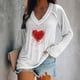 thumbnail image 2 of Blusa con cuello en V de manga larga con estampado de día de San Valentín suelto informal a la moda para mujer Fridja  FKASFK4088, 2 of 4