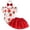 Q004-Red, variant on Toddler Girl Farm Outfit Cow Print Romper Ruffle Skirt Headband 3 Piece Baby Set 0-3 Months