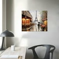 thumbnail image 3 of Nawypu  Eiffel Tower Romantic Couple Walking side-by-side Paris Café Canvas Wall Art Print Picture Painting, 3 of 4