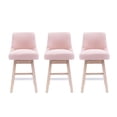 thumbnail image 3 of Costaelm Amelie 26" Upholstered Swivel Counter Height Bar Stools (Set of 3), Dusty Peach, 3 of 4