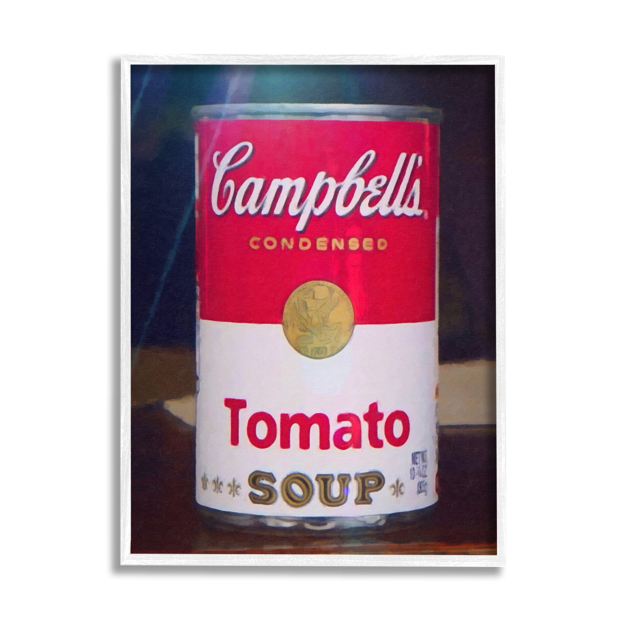 Stupell Industries Tomato Soup Can Still Life Modern Painting Graphic Art White Framed Art Print Wall Art, Design by Graffitee Studios