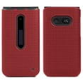 thumbnail image 2 of Étui pour LG Classic Flip, Nakedcellphone [Rouge Métallique] Étui Rigide de Protection à Clipser [Texture Quadrillée] pour LG Classic Flip Phone L125DL, 2 of 9