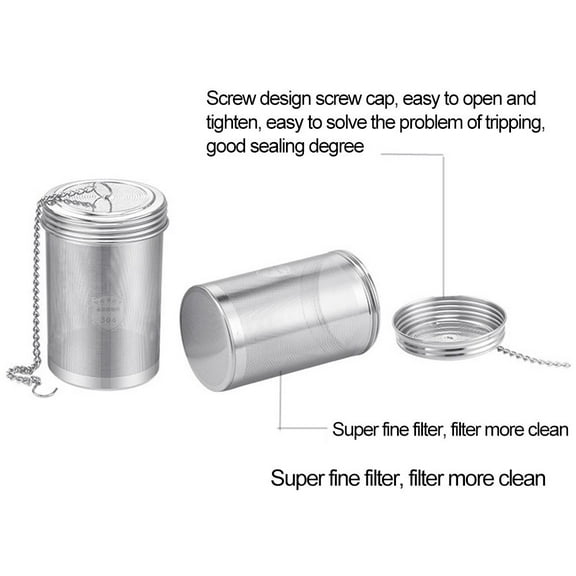 Gerich 1 Pcs Stainless Steel Tea Infuser,Tea Ball Infuser & Cooking Infuser Extra Fine Mesh Tea Infuser Screw Top with Extended Chain Hook to Brew Loose Leaf Tea, Spices & Seasonings Silver,S