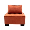 thumbnail image 3 of Small Accent Chair Modern Upholstered Chair Leisure Sofa Padded Seat Lounge Chair Lazy Sofa with Solid Plywood Frame and Rubber Wood for Living Room Bedroom, Orange, 3 of 7