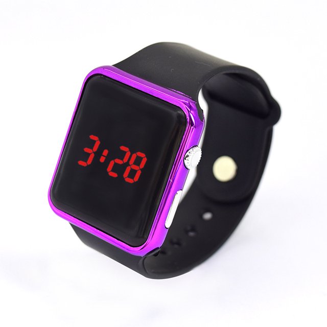 Electroplated LED Square Electronic Watch Student Adult Apple Couple Sunglasses Kids Watch