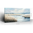 thumbnail image 4 of HFDF Extra Large Coastal Marsh Landscape Wall Art Neutral Blue Beige Wetland Canvas Print for Living Room Office Serene Nature Wall Decor,Oversized Ocean Artwork for Home Decoration 18x12inch Framed, 4 of 6