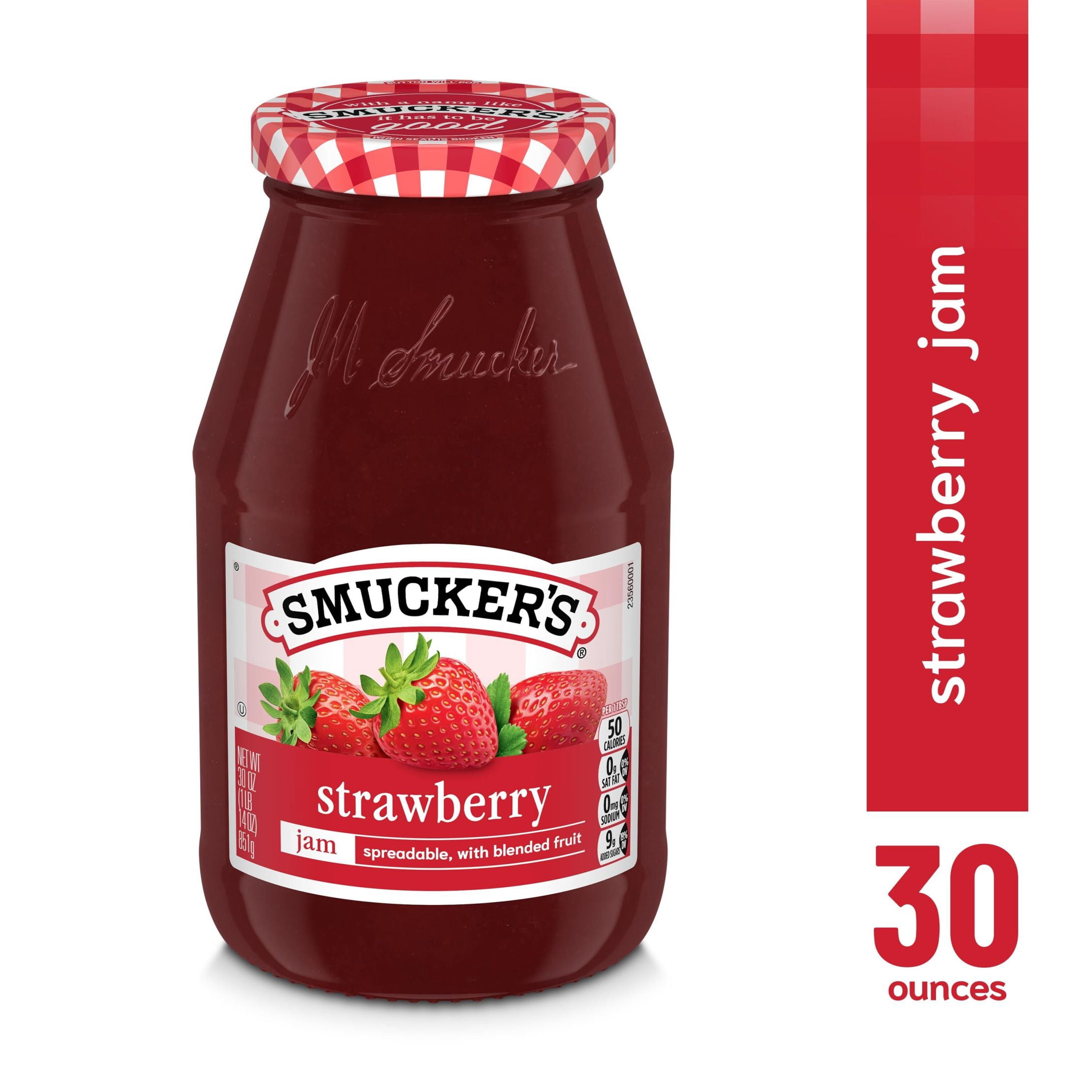 (12 pack) Smucker’s Strawberry Jam, 30 oz Jar