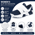 thumbnail image 6 of LASUDRAA Womens Slip On Walking Shoes Breathable Mesh Air Cushion Platform Sneakers with Hook and Loop Strap Non Slip Comfortable Casual Footwear, 6 of 7