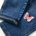 thumbnail image 6 of Kidscool Space Little Big Girls Embroidery Butterfly Grass Slim Jean Pants,2Blue Butterflies,8-9 Years, 6 of 6