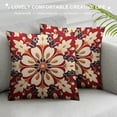 thumbnail image 3 of PRATYUS  Throw Pillow Covers, Red Mandala Ethnic Flower Home Decor Pillow Cases, Sofa Cushion Couch Sofa Pillowcases Decorative 20x20in, 3 of 5