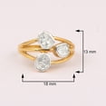 thumbnail image 5 of 0.50 CTW Natural Diamond Polki Three Stone Multi Band Women Valentines Day Gifts Ring 925 Sterling Silver 14K Gold Plated, 5 of 5