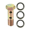 thumbnail image 1 of Unique Bargains 1 Set Car Double Banjo Bolt M12x1.25 45mm Metric Thread Turbo Brake Line Fitting Adapter W/ Washers, 1 of 7