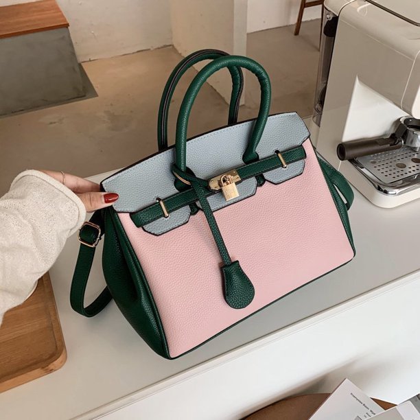 Bolso Birkin, bolso de mano para mujer, bolso de hombro versátil a juego, bolso cruzado con patrón de litchi, bolso de boda grande, novedad de 2024