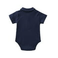 thumbnail image 3 of WIBACKER Baby Boy Girl Short Sleeve Polo Bodysuit 100% Cotton Onesie Summer Romper 0-3 Months Newborn, 3 of 6