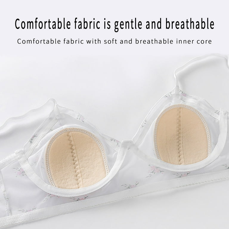 Viadha brasieres para mujer Rimless Bra Thin Cup Girl Sexy Comfortable Lace  Underwear 