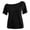 00#-Black205, variant on Hienoo Girls Off Shoulder T-Shirt Casual Short Sleeve Tshirt Solid Color Summer Top, Black